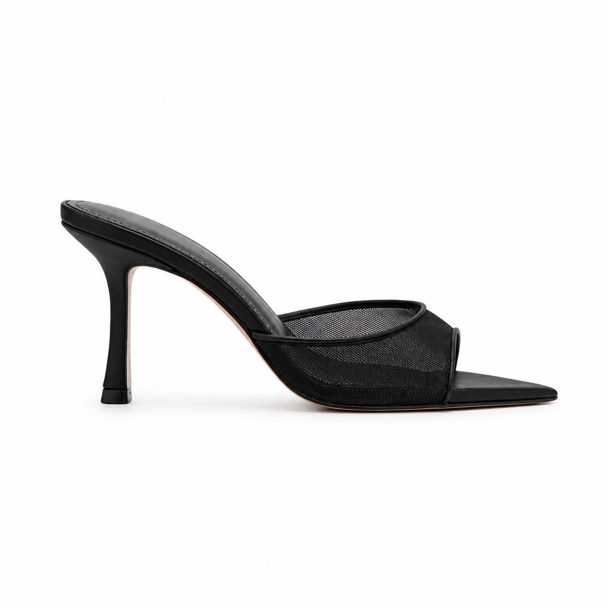 Noir Mesh Heels