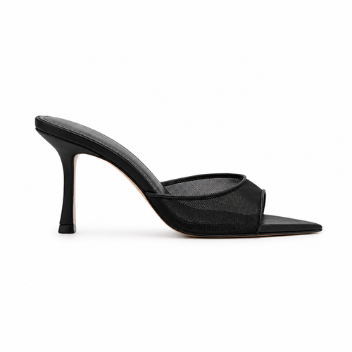 Noir Mesh Heels